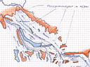 Eismassengrenze und Leitgestein (25 000 v.h.)